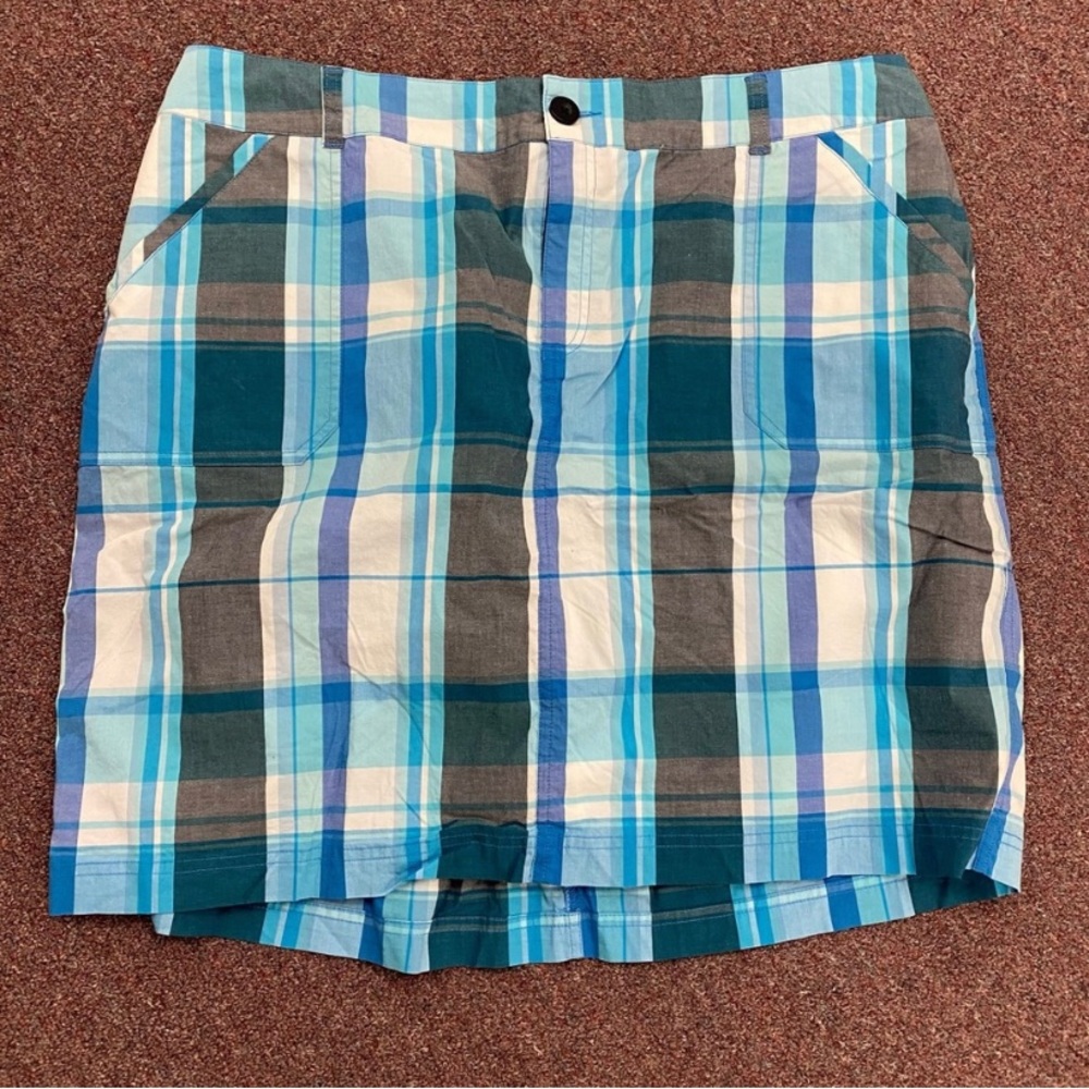CHRISTOPHER & BANKS GOLF TENNIS SKORT SZ 18W SKIRT-SHORTS UNDER-PLAID--COTTON